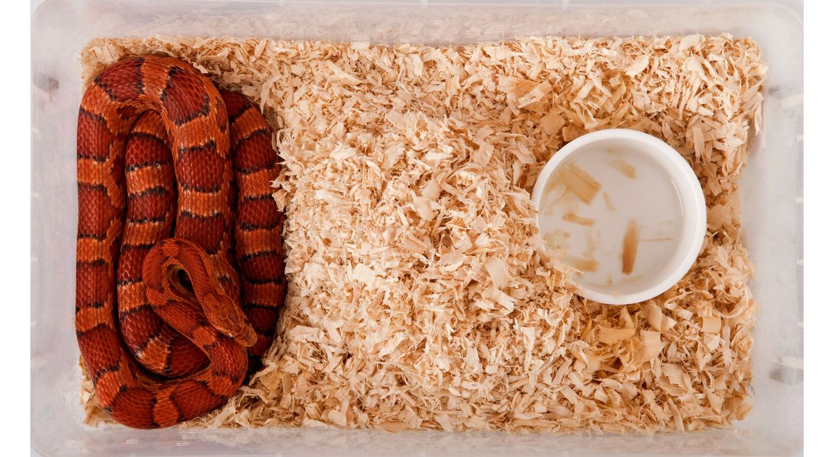 Snake in Temporary Enclosure with Water Bowl - List Image