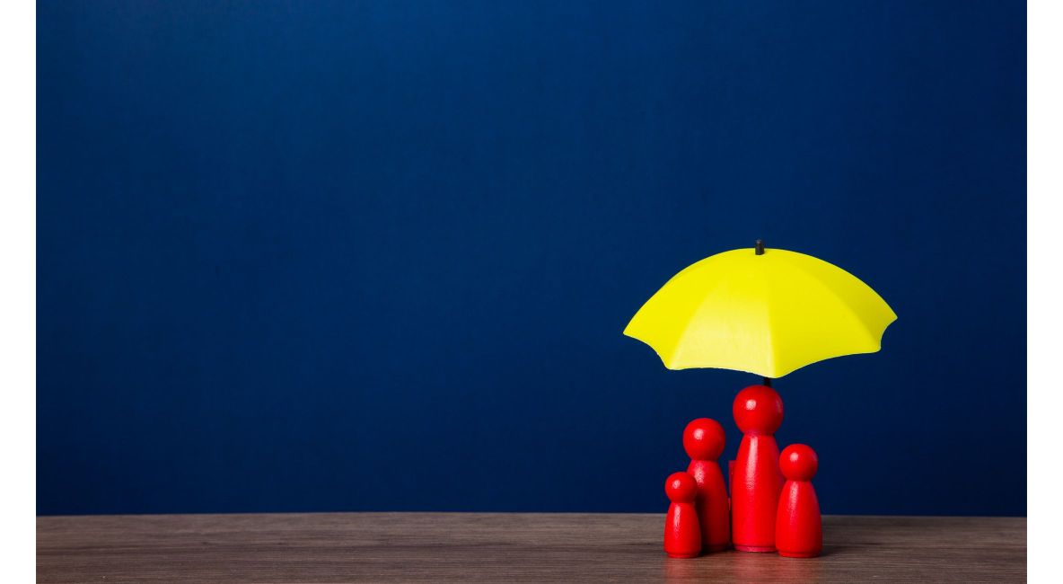 Wooden Red Family Under Yellow Umbrella - List Image
