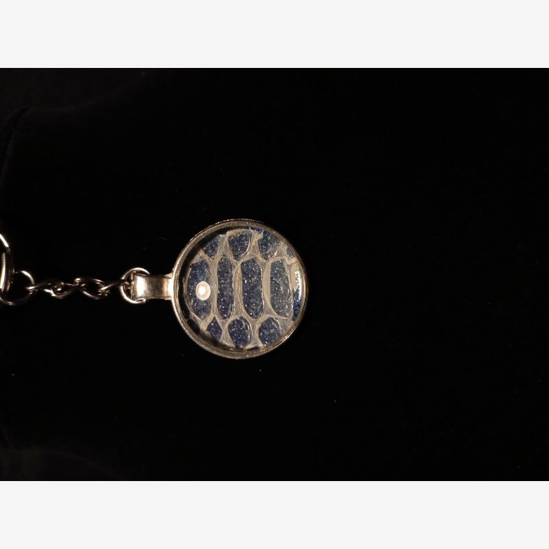 Ball Python silver colored Keychain 