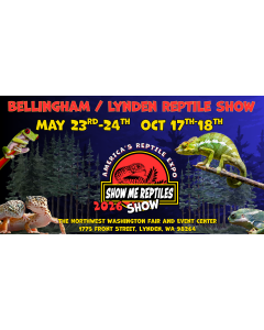 Bellingham/Lynden
may 23 - 24 
october 17 - 18
America's Reptile Expo
Show Me Reptiles 2026 Show