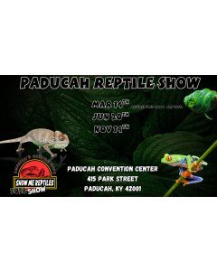 paducah, kentucky reptile expo
America's Reptile Expo
Show Me Reptiles 2026 Show
located at paducah convention center 
mar 14
jun 20 
nov 14 