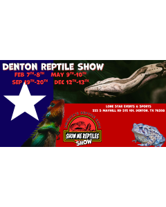 America's Reptile Expo
Show Me Reptiles 2026 Show
February 7 - 8 
May 9 - 10 
December 12 - 13 