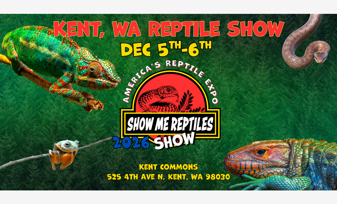kent, washington
june 20th - 21st 
America's Reptile Expo
Show Me Reptiles 2026 Show