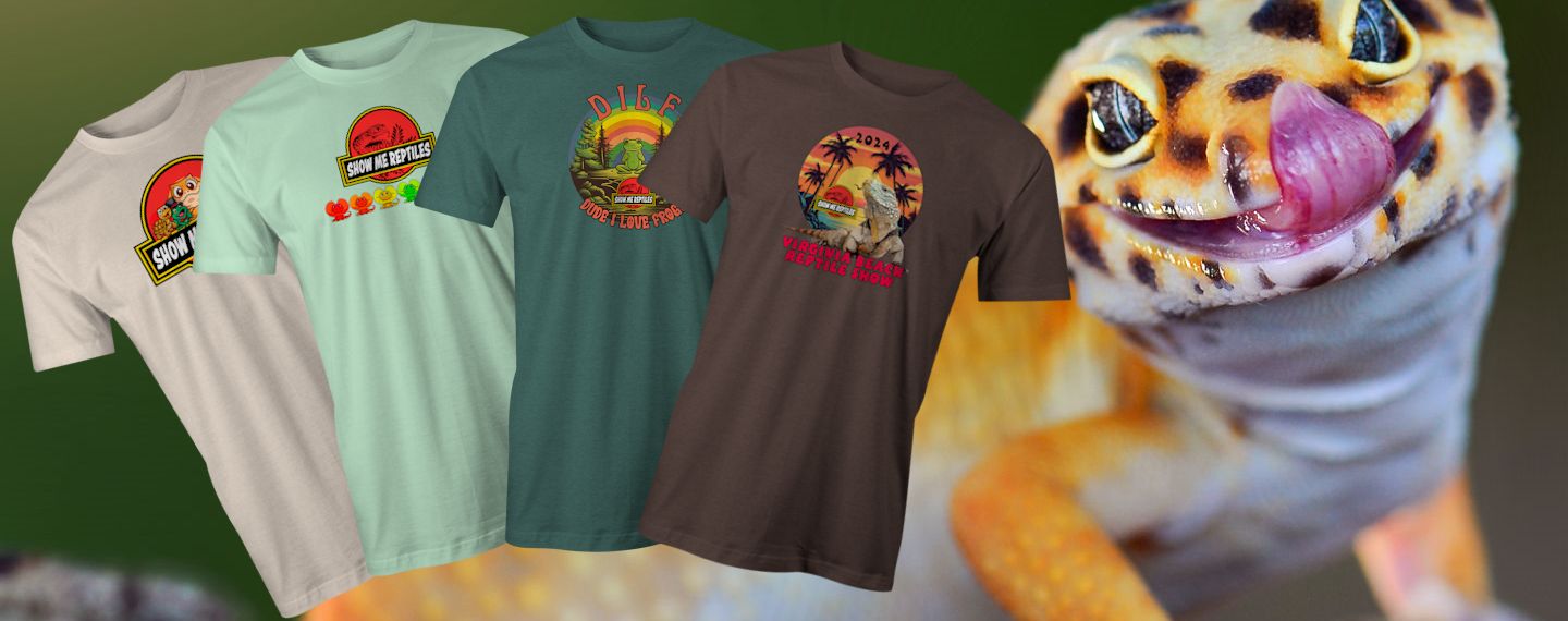 Picture of T-Shirts and a leopard gecko